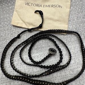 Victoria Emerson Black Beaded Wrap Bracelet